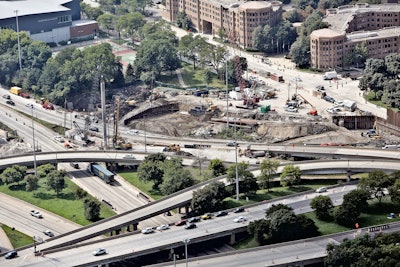 Construction at the Jane Bryne Interchange project in Chicago.