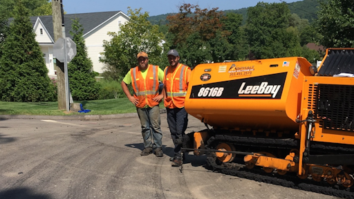 Dale Hardisty (left) runs the mill and Rob Bedard runs the paving crew at Asphalt Repair Solutions, Newtown, CT.