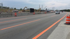 WisDOT used orange markings throughout each workzone, but Brian DuPont says another option is using the orange only at the beginning and end of the workzones indicating the lane shifts, in which case orange tape might be a preferred material.