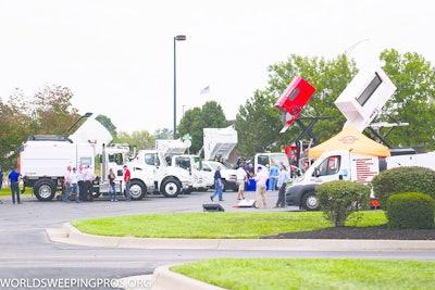 Ranger Kidwell-Ross said more than a dozen different sweeper models were on display from companies including Elgin, Global, MASCO, NiteHawk, RAVO, Scarab, Schwarze Industries and Well Made at one of the nation’s largest Harley Davidson dealerships, Gail’s H-D.