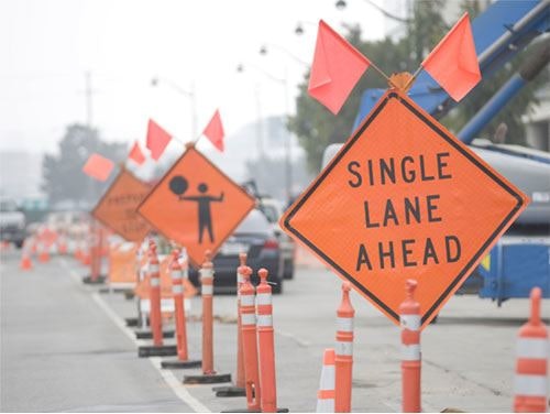 Traffic Control Ahead Sign