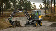 Volvo's EW60E's design provides outstanding traction, swing force, breakout force and tear-out force in a compact size class that allows for convenient road travel and excellent maneuverability in confined spaces.