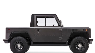 Removing glass and body panels reconfigures the B1 to an open-bed pickup truck.