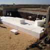 One embankment was filled with Geofoam blocks as alternative fill material. The other embankment was filled with lightweight clay aggregate.