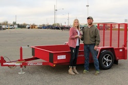 Brenda Jennissen, Felling Trailers, Inc. CEO & Bid Winner Kevin Middendorf, Middendorf Construction, LLC.