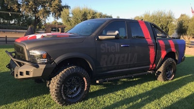 Shell teamed up with Tommy Pike, of Tommy Pike Customs, to modify two pickup trucks that will serve as mascots for the campaign to name the pickup truck 'The Official Vehicle of the United States.'