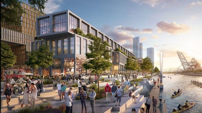 Rendering of The 78, looking south on the Chicago River.