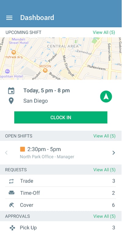 With the Ximble mobile app, employees can use their mobile devices to set availability, check schedules, clock in and out, submit time-off requests, swap shifts and manager their profiles.