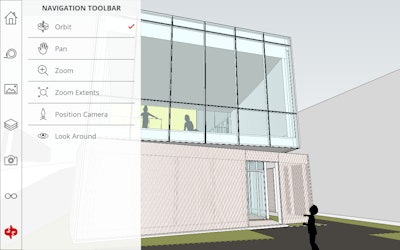 SketchUp Viewer features many navigation features.