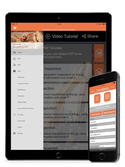 Snappii’s Heavy Equipment Inspection app instantly enables equipment inspections with any mobile device.