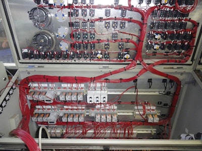 Most control panels are a ‘Rat’s Nest’ after a few years of many hands in the pie. That makes troubleshooting tough. Here is a panel we are building for an East Coast plant. This is in progress, so it will get a lot neater.