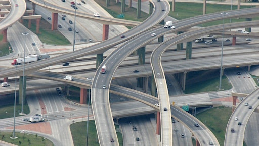 High Five Interchange: US 75 on the bottom level; the two frontage roads on the second; I-635 on the third; direct connection ramps on the two top levels.