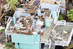 Home damaged by Hurricane Harvey in Rockport, Texas, Aug. 28, 2017.