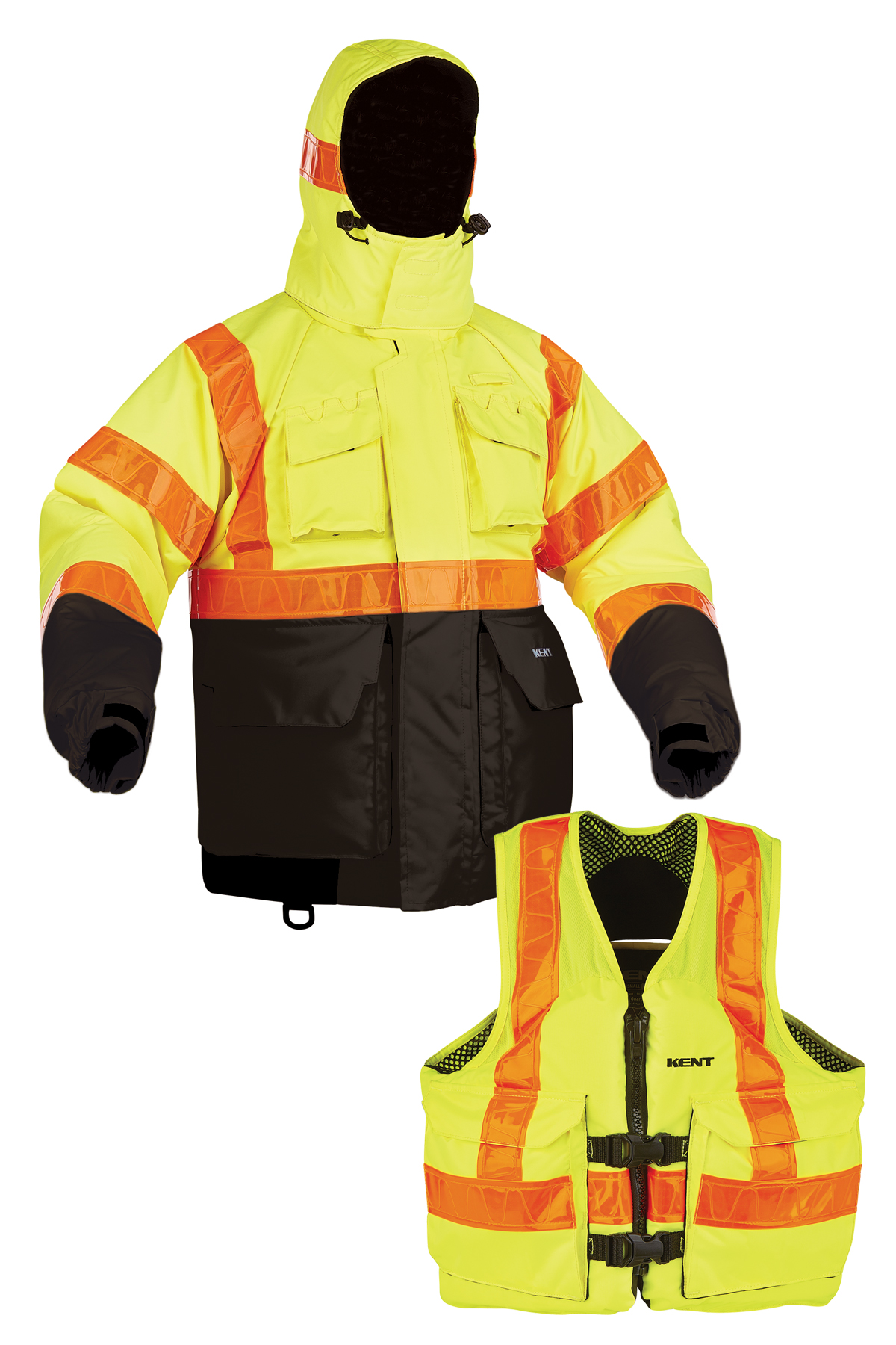 Kent Safety Products HiVis Deluxe Flotation Jacket with ArcticShield