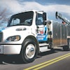 Propane can offer economic and environmental benefits in both on- and off-road applications. Shown is the Freightliner S2G, a 33,000-lb. GVW propane-powered truck.