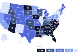 Virginia, Arkansas and Arizona landed the top three spots on ABC's 2017 Merit Shop scorecard while Illinois, Washington and New York rounded out the bottom of the list.