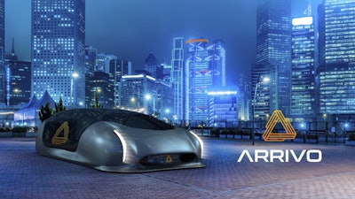 This image, provided by Arrivo Corporation, shows an artist rendering of a futuristic pod that would be part of a system that would move passengers and freight at speeds of up to 200 mph.