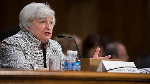 U.S. Federal Reserve Chair Janet Yellen speaks to Congress.