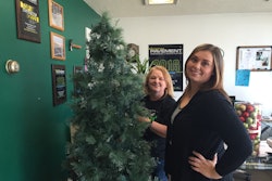 Robbin Markham (right), office manager at Gann Asphalt & Concrete, devotes most of her time to accounts payable, receivables and marketing. She is supported by Stephanie Holey, administrative assistant. Both answer phones and juggle 'other small things' that pop up unpredictably.