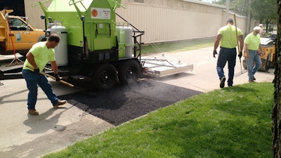 Ray-Tech Infrared Corp. experienced a shift from its trailer-mounted line (shown) to its truck-mounted TMV line which features four units, each outfitted with a 2-, 3-, 4-, or 6-ton reclaimer and a 6-ft. x 8-ft. heating chamber.