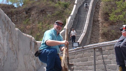 Among Ranger Kidwell-Ross's accomplishements are several 'world tours' learning and writing about sweeping throughout the world -- such as in this shot take on The great Wall of China. WorldSweeper.com has sweeping stories from 26 countries in addition to the U.S.