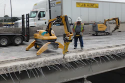 JR RAMON was able to reduce labor costs on its second section of demolition on the Texas bridge project by 90% with the Brokk 120D.