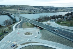 The new roundabout project joins SR 129 with Fleshman Way, which motorists use to travel east across the Snake River from Clarkson, WA, to Lewiston, ID.