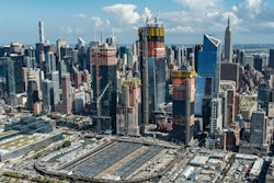 Construction progress at Hudson Yards in New York City as of October 2017.