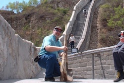 Among Ranger Kidwell-Ross's accomplishements are several 'world tours' learning and writing about sweeping throughout the world -- such as in this shot take on The great Wall of China. WorldSweeper.com has sweeping stories from 26 countries in addition to the U.S.