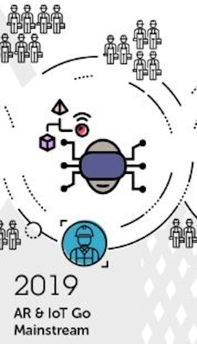 By 2019, construction will likely see widespread adoption of software capable of integrating and reporting the data from internet of things sensors and augmented reality devices into a single picture of the job site. Drones will produce an aerial map of a project that will integrate a live data feed of site and material conditions, and worker location and status.