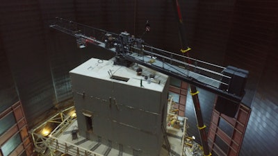 The Terex tower crane featured a special length and setup configuration for this job.