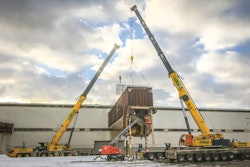 Contractors completed a demolition project in Detroit with the help of a GMK6300L and a GMK6400 Grove all-terrain cranes.