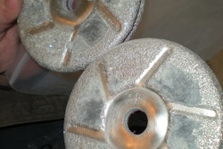 Myth #3: Some acrylic sealers burn at temperatures below that which a dry grinding will reach. It can glaze over the tool face and create black splotches on the floor surface.