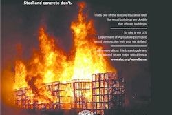In a rare move the American Institute of Steel Construction (AISC) designed this ad to inform the public about the advantage of using steel and concrete to promote resilient buildings that protect both people and structures in the event of fire.