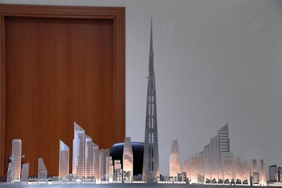 A model of Jeddah Tower is seen at the office of Jeddah Economic Company, in Jeddah, Saudi Arabia February 6, 2018.