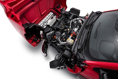 Lightweight, front-hinged clamshell hood, combined with a 50-degree wheel cut, allows walk-up access to under-hood components.