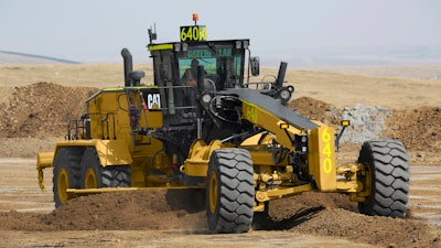 Cat 24 Motor Grader, Front View