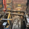 Because of the flexibility of of the slide rail system, Shelly & Sands was able to make “on-the-fly” design changes to the shoring system when the 96-in. existing storm sewer was not in the exact location indicated in the site plan.