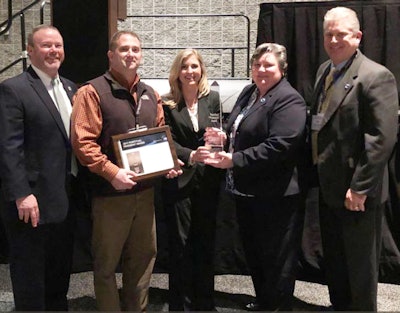 SCAPA’s Executive Director Ashley Batson presents the Perpetual Pavement Award to SCDOT for I-95 (mile markers 23-32) in Jasper County