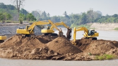Excavators At Jobsite Freedigitalphotos