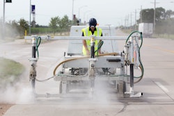 Concrete contractor Thrasher worked with Minnich to develop a custom pneumatic drilling machine with three 50-lb. rock drills mounted to a self-propelled platform assembly.
