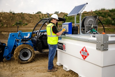 Approximately 98 percent of energy consumed at construction sites comes from diesel, making fuel tanks an easy upsell for equipment rental companies.