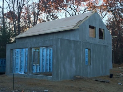 Xi Walls and the Prespan flooring system from Northeast Precast are custom made with insulation to help create a dry, comfortable living space. The precast concrete structure was installed in just two working days, allowing the house to be under roof in less than two weeks.