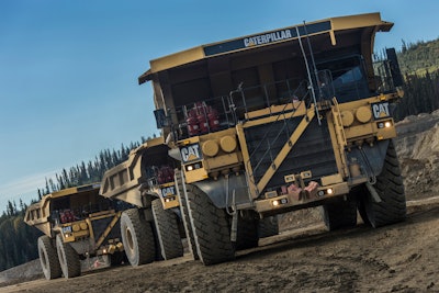 Cat 793 F Trucks In Line