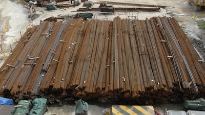 Hk Central Piers Construction Site Building Material Steel