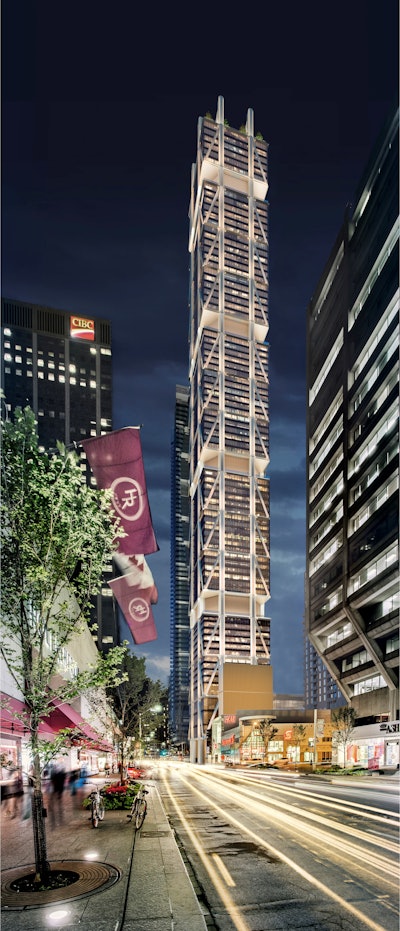Rendering of The One, Canada's tallest tower, at 1,005 ft.