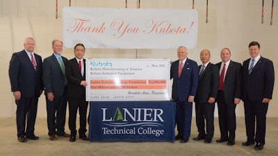 Governor Nathan Deal commemorates the new Kubota Manufacturing Technology and Industry Building in a special ceremony on the new Lanier Technical College campus.