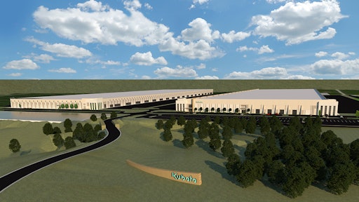 Kubota Tractor Corporation rendering of the future North American Distribution Center in Edgerton, Kansas.