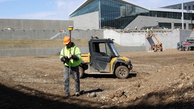 Frattalone added a GPS beacon to the top of the UTV’s cab for topographical surveying of the site to expedite setting grades.