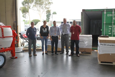 Pictured left to right: Rich Barbeau, Habitat LA; Bethy Cobabe, Habitat LA; Steve Cavazos, VP Human Resources, Multiquip; Bob Graydon, CEO, Multiquip; Mike Lopez, Manager of Used Equipment Sales, Multiquip